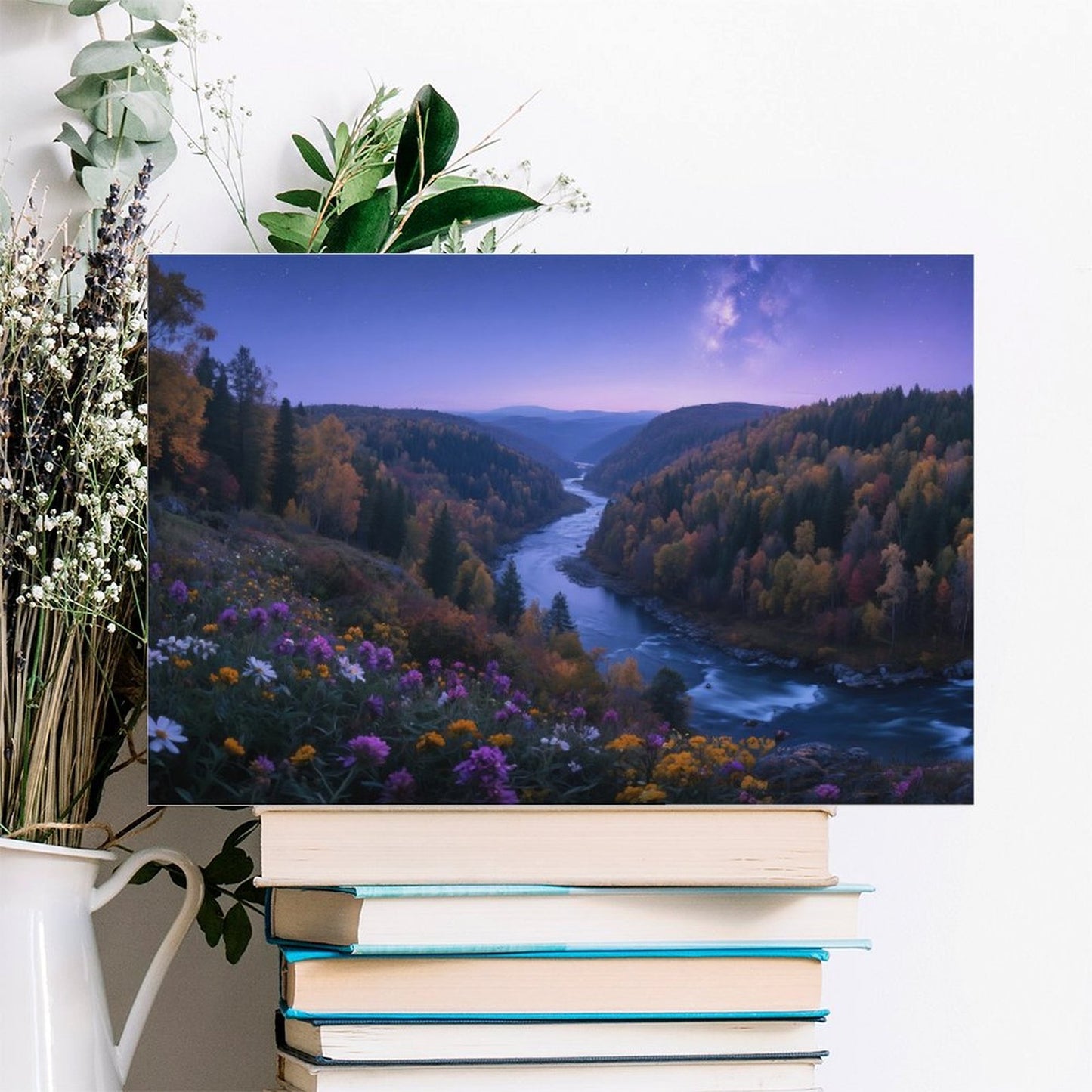 Decorative Interior Frame Painting Mountain-river-starry-autumn-1
