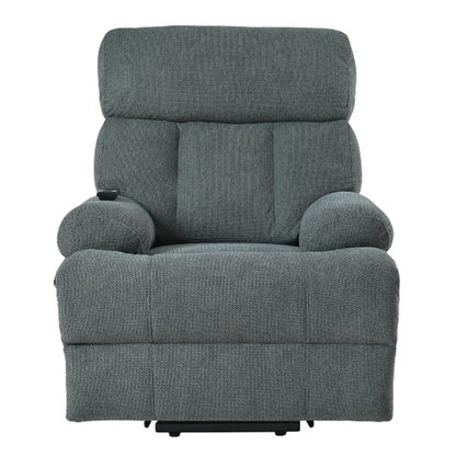US Local Oversized Power Lift Recliner Chair For Elderly, Electric Fabric Recliner Chair For Seniors, Home Theater Seating,Reclining Sofa Chair With Remote Control,Side Pocket ,Spacious SeatDark Gray