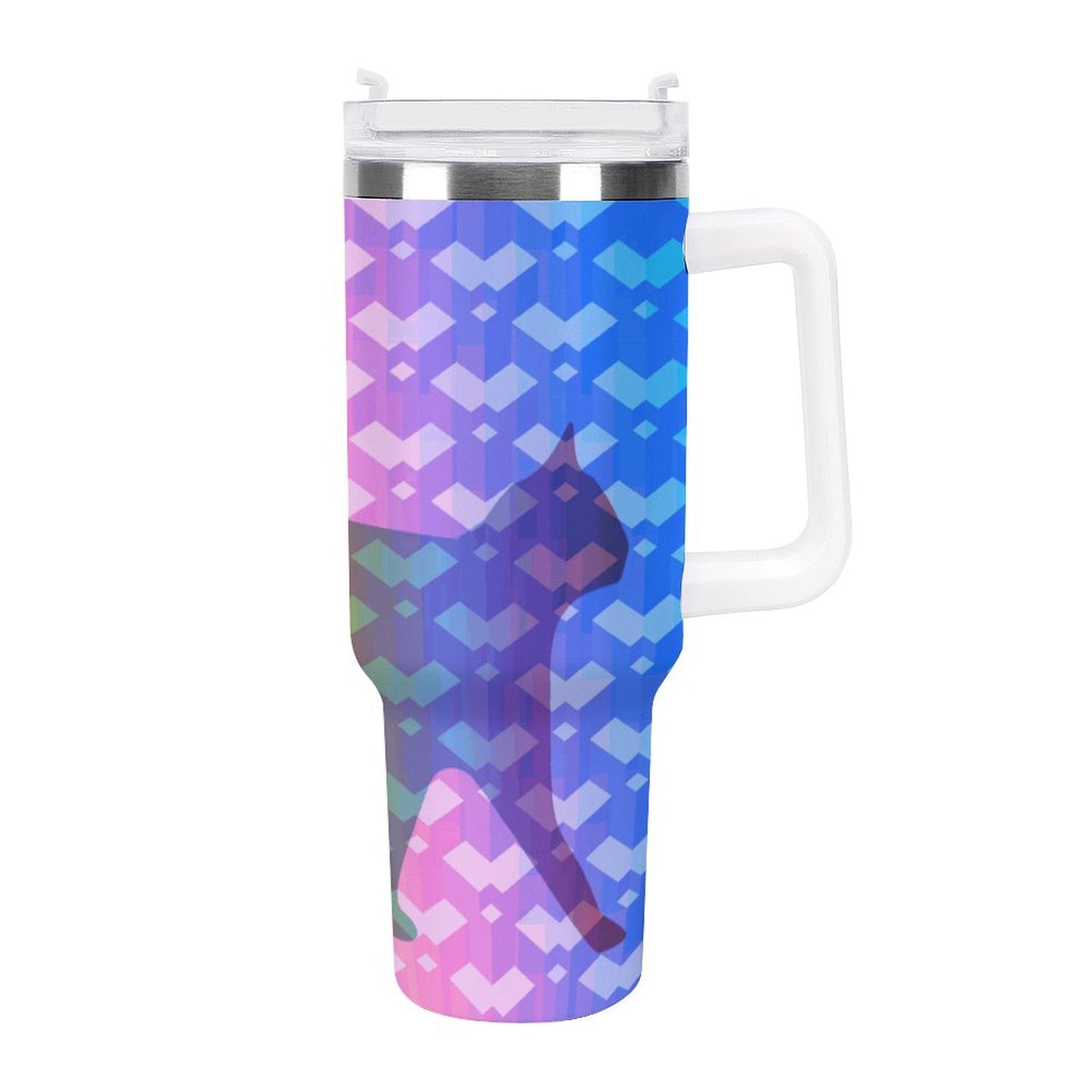 PHDT00438 POD US Local Tumbler 40 oz Large Capacity Car Cup Rainbow, Cat