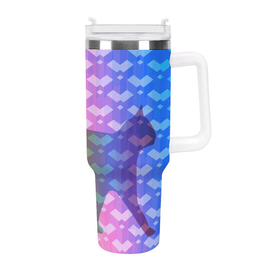 PHDT00438 POD US Local Tumbler 40 oz Large Capacity Car Cup Rainbow, Cat