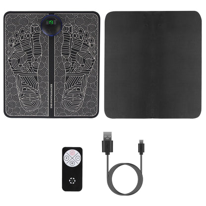 US Local 1 Pc Foot Massage Pad Electric Stimulator Massager Unit Leg Reshaping Muscle Pain Relax Foldable Massage Mat With 8 Modes 19 Intensity Levels Remote Control