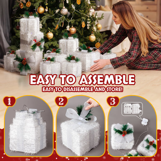 US Local White Christmas Lighting Gift Box