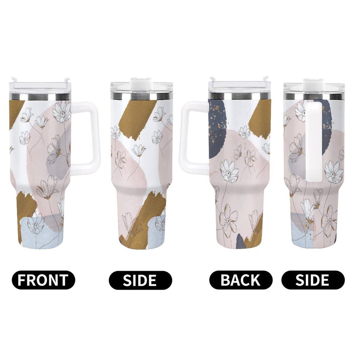 POD US Local Tumbler 40 oz Large Capacity Car Cup Flower