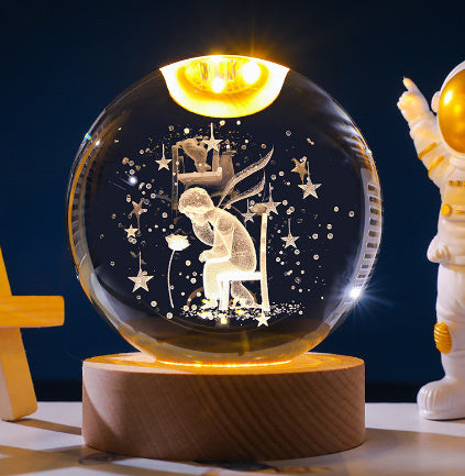 Luminous Galaxy Crystal Ball Decoration 3D Laser Inner Carving