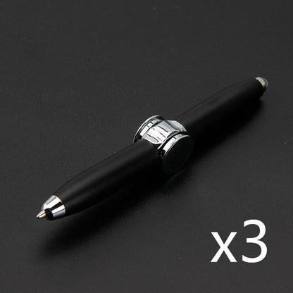 Multifunctional decompression finger gyro student ballpoint pen