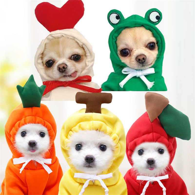 US Local Cute Fruit Small Dog ClothesHoodies Winter Fleece Pet Puppy Cat Costume Coat For French Chihuahua Outfit