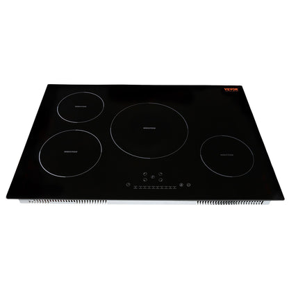 US Local Electric Cooktop, 4 Burners, 30 Induction Stove Top, Built-in Magnetic Cooktop 7500W, 9 Heating Level Multifunctional Burner, LED Touch Screen With Child Lock Over-Temperature Protection