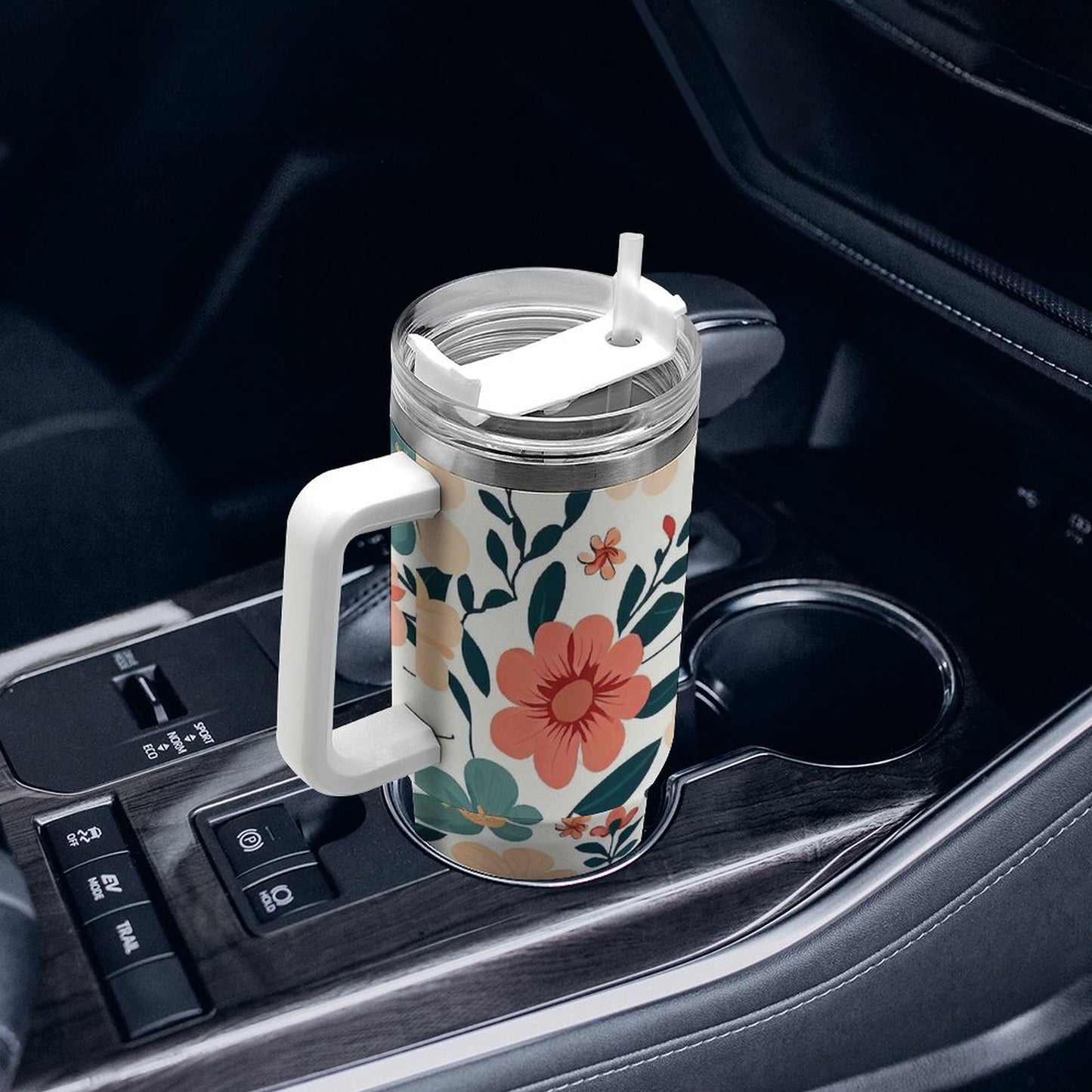 PHDT00367 POD US Local Tumbler 40 oz Large Capacity Car Cup Flower, Retro, Autumn