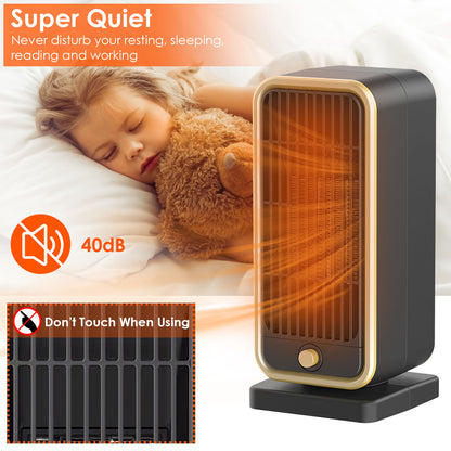 US Local 1 Pc 500W Portable Electric Heater PTC Ceramic Heating Space Heater Overheating Tip Over Protection 3S Heating Space For 322 Sq FT Home Office Use