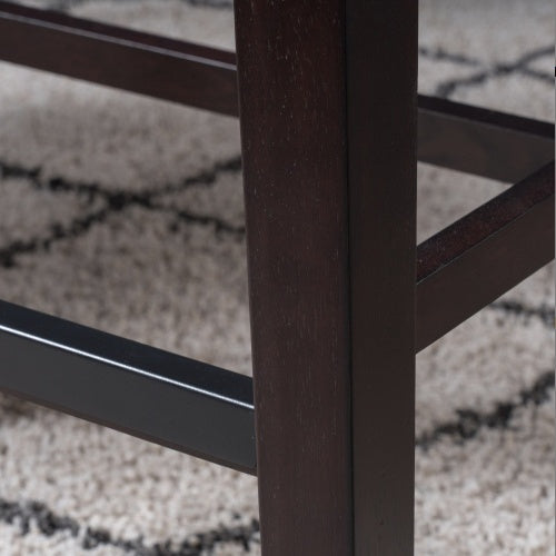 US Local Contemporary Upholstered Saddle Counter Stool With Nailhead Trim Dark Brown