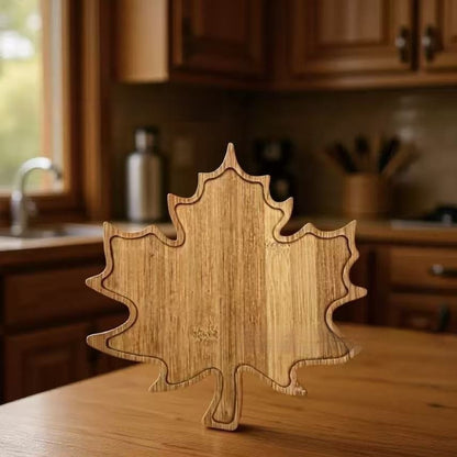 Thanksgiving Solid Wood Tray Maple Leaf Fruit Candy