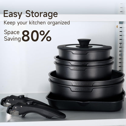 US Local 6 piece Detachable Handle Pot Set