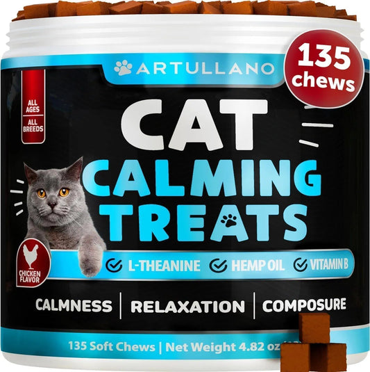 US Local Hemp Cat Calming Treats For Stress & Anxiety Relief Cat Kittens Melatonin