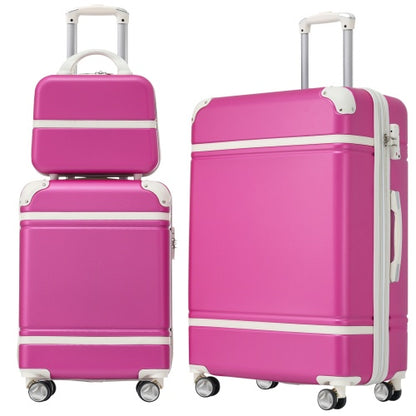 US Local Hardshell Luggage Sets 3 Pieces 20x24 Luggages And Cosmetic Case Spinner Suitcase With TSA Lock Lightweight
