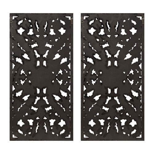US Local Distressed Carved Wood 2-piece Wall Decor Set