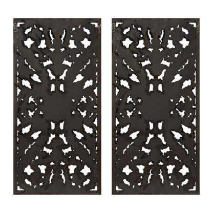 US Local Distressed Carved Wood 2-piece Wall Decor Set