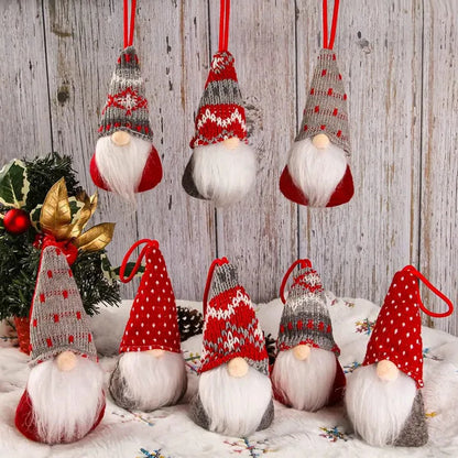 US Local 8 Packs Christmas Gnomes Ornaments Handmade Swedish Gnome Plush Xmas Tree Hanging Decorations Cute Scandinavian Santa Elf For Holiday New Year Home Decor