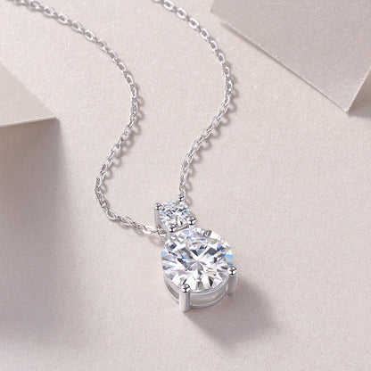 Jazz Manor - A Fashionable And Luxurious Diamond Jewelry Piece Set With 3-carat Moissanite S925 Sterling Silver And Platinum-plated Pendant
