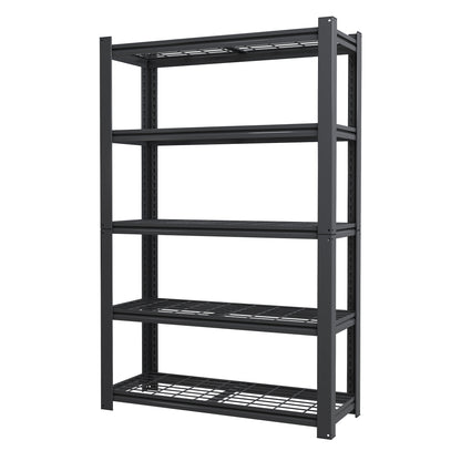 US Local 5-Tier Adjustable Heavy Duty Shelving Metal Mesh Storage Rack 2000 Lbs Loading Capacity - Metal Shelf Organizer For Pantry, Garage, Black