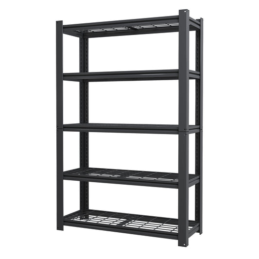US Local 5-Tier Adjustable Heavy Duty Shelving Metal Mesh Storage Rack 2000 Lbs Loading Capacity - Metal Shelf Organizer For Pantry, Garage, Black