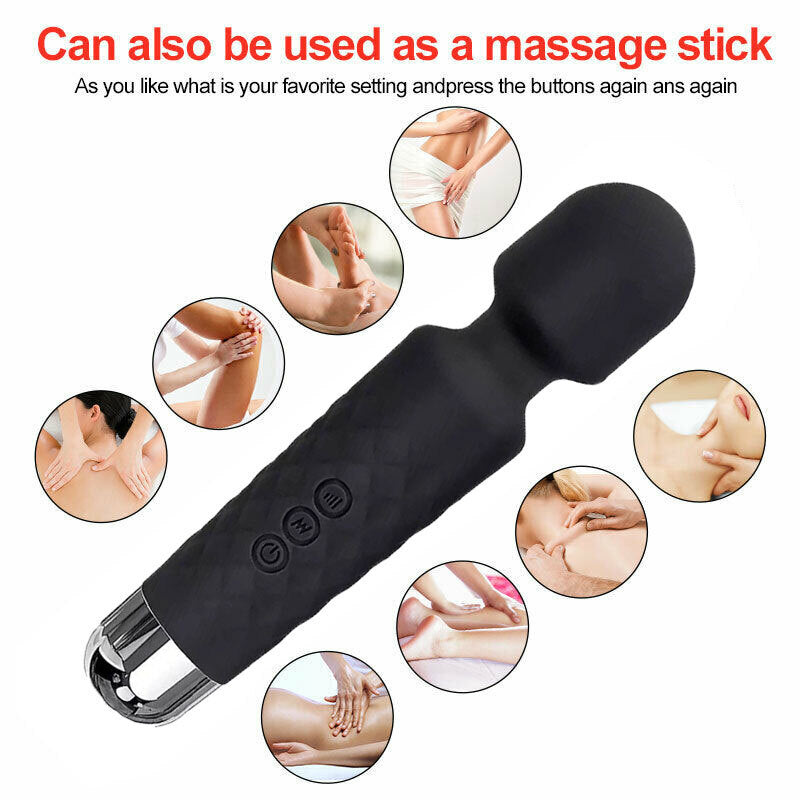 US Local Magic Massage Wand Muscle Relaxation Massager 20 Speed Vibrating Full Body Therapy Motor