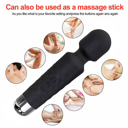 US Local Magic Massage Wand Muscle Relaxation Massager 20 Speed Vibrating Full Body Therapy Motor