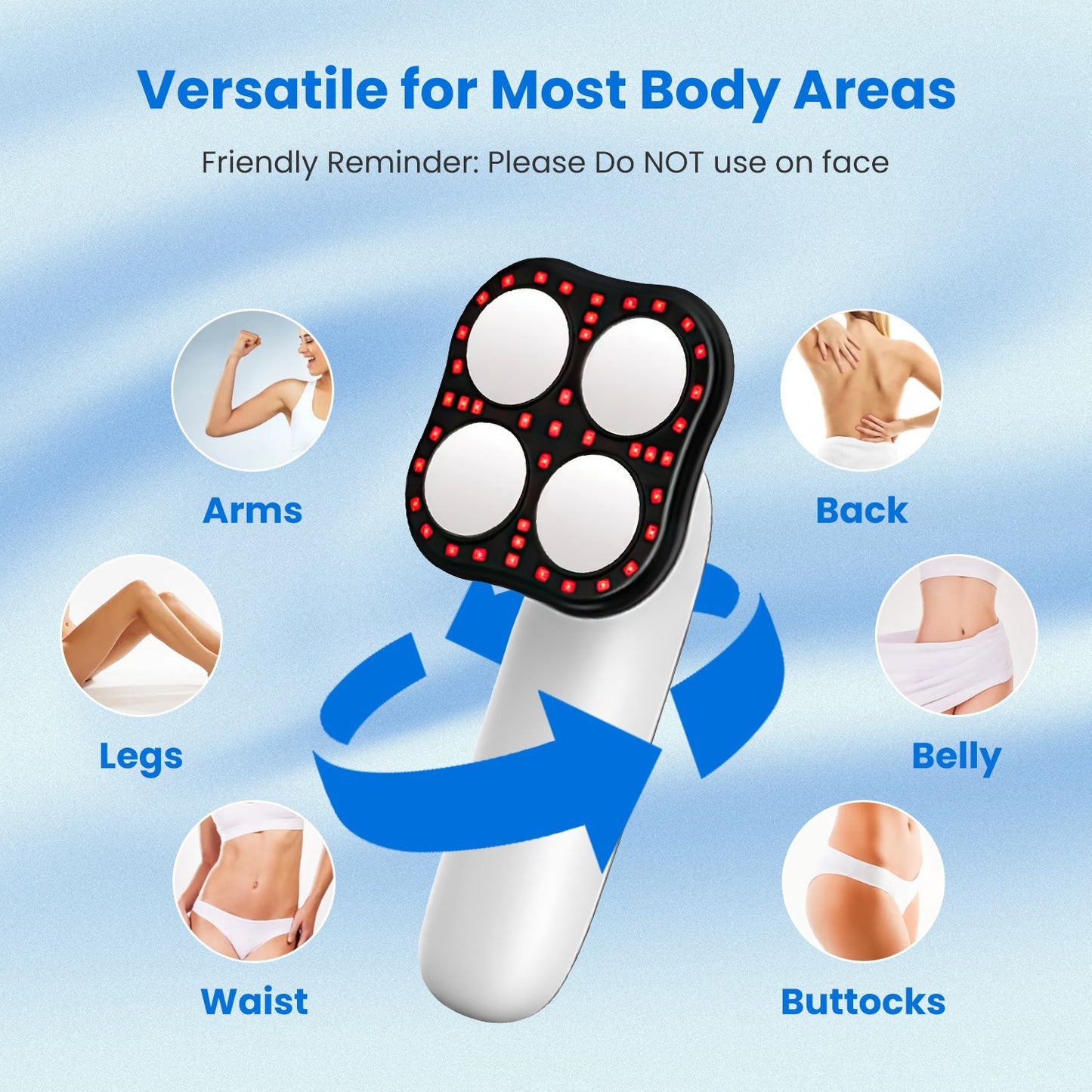 US Local 1Pc Body Shaping Machine Cordless Cellulite Massager Skin Tightening Device With 3 Modes 10 Levels Heating Function 15Mins Auto Off For Belly Waist Butt Arms Legs Hip Neck