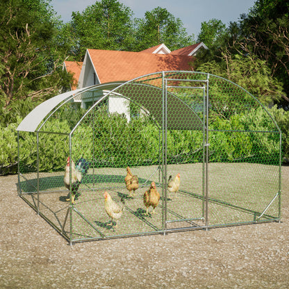 US Local Large Chicken Coop Metal Chicken Run With Waterproof And Anti-UV Cover, Dome Shaped Walk-in Fence Cage Hen House For Outdoor And Yard Farm Use,9.84 X 13.12 X 6.56 Ft