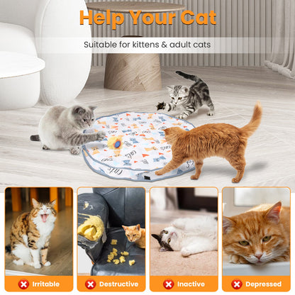 US Local 1Pc Cat Toys Ball Fast Rolling In Pouch Rechargeable Motion Activated Interactive Cat Toys For Indoor Cats Hide And Seek Mouse Catching Game