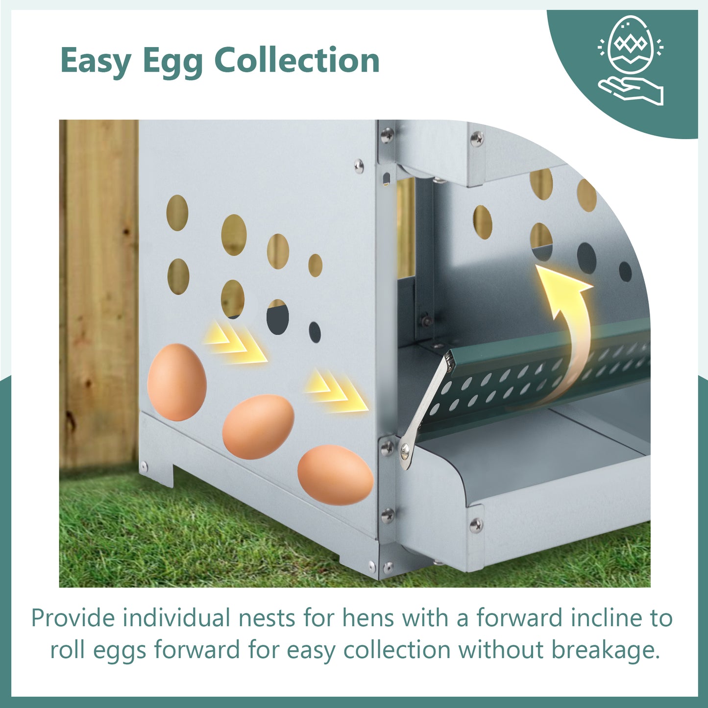 US Local 4 Compartment Chicken Nesting Boxes, Metal Nesting Boxes Wall Mount Chicken Egg Laying Box For Different Chicken Breeds