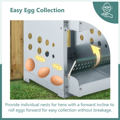 US Local 4 Compartment Chicken Nesting Boxes, Metal Nesting Boxes Wall Mount Chicken Egg Laying Box For Different Chicken Breeds