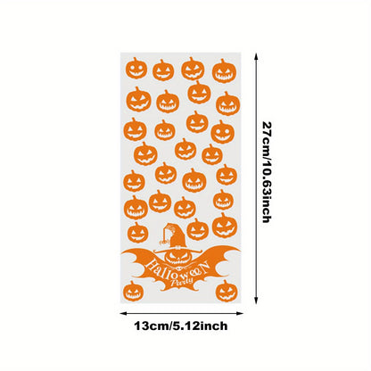 US Local 200 Pcs Halloween Cellophane Bags With Twists 4 Styles Snacks Cookies Packing Bags Pumpkin Bat Castle Witch Plastic Clear Candy Bags For Halloween Trick Or Treat Party Favor Supplies