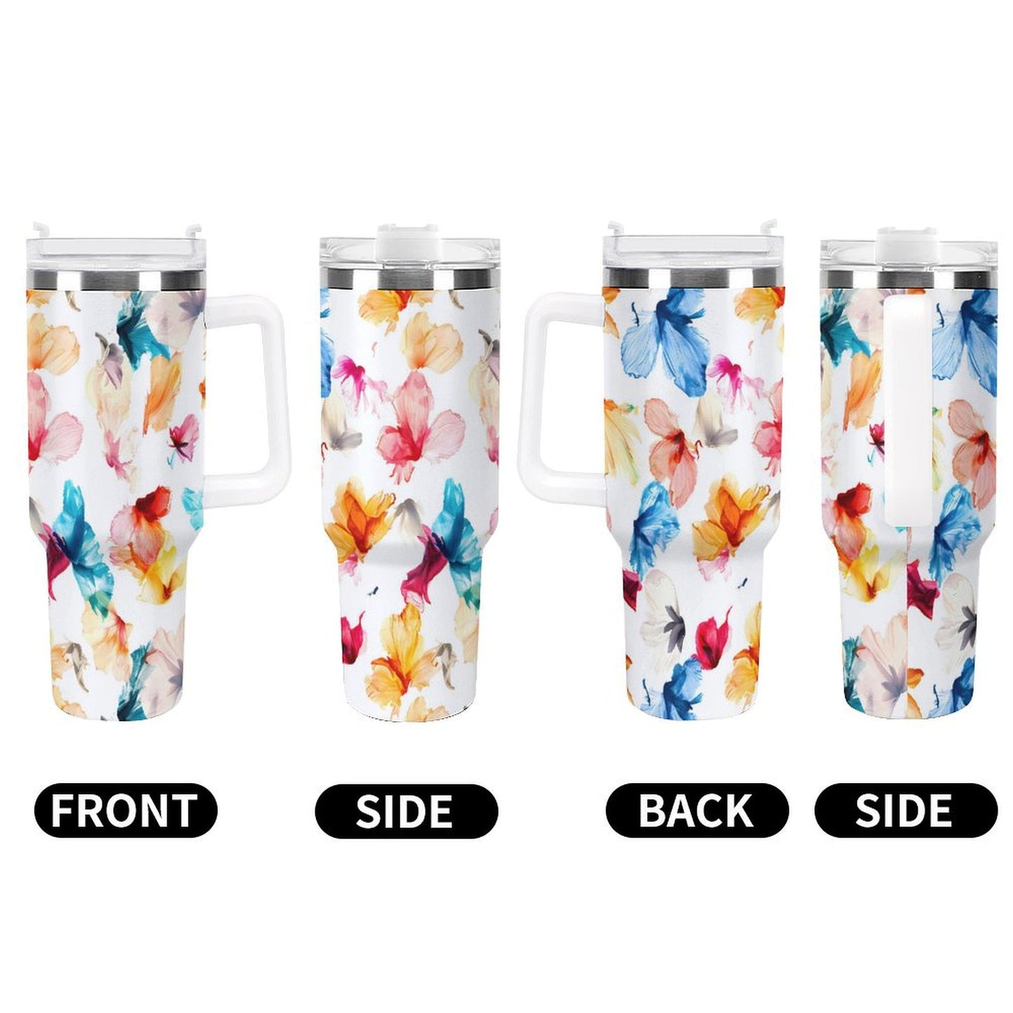 PHDT00241 POD US Local Tumbler 40 oz Large Capacity Car Cup Casual, Flower
