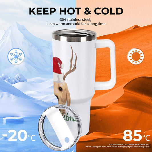 PHDT00061 POD US Local Tumbler 40 oz Large Capacity Car Cup Christmas Rabbit Snowflake