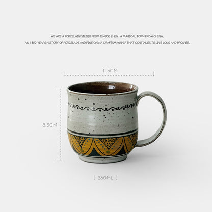 价格高 Coffee Cup Personalized Plant Hand-painted Mug American Ceramic