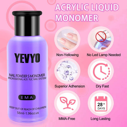 US Local Acrylic Nail Kit With Nail Drill And UV Light,Professional Nail Kit Acrylic Set