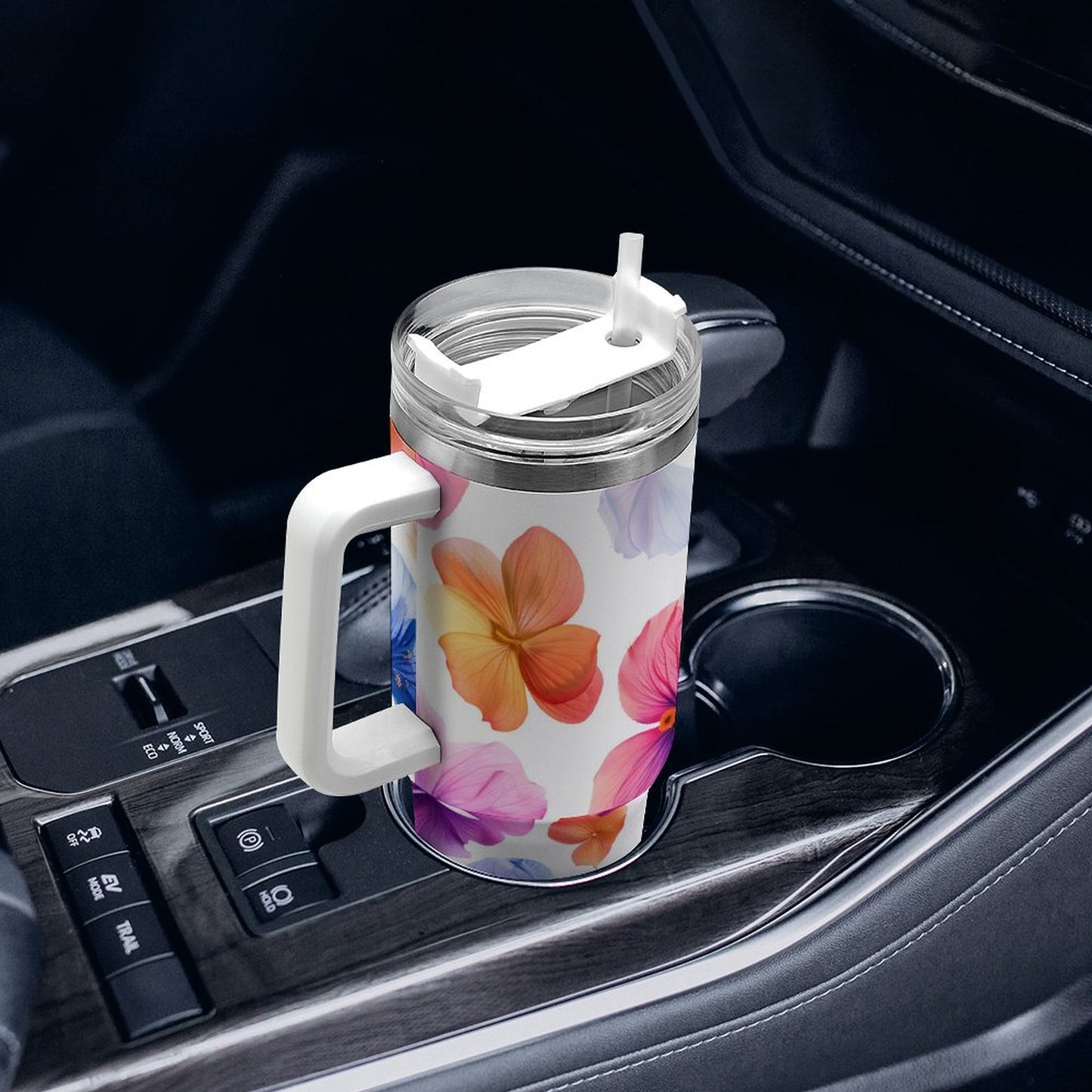PHDT00056 POD US Local Tumbler 40 oz Large Capacity Car Cup Butterflies, Flowers