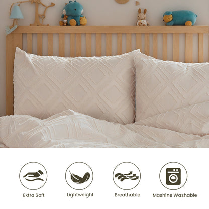 US Local Bohemian Style Quilt Cover Set, Cut Flower Quilt Cover, Tufted Quilt Cover Three-piece Set, One Quilt Cover And Two Pillowcases, Washable And Machine Washable Without Shrinkage, Suitable For Hotels