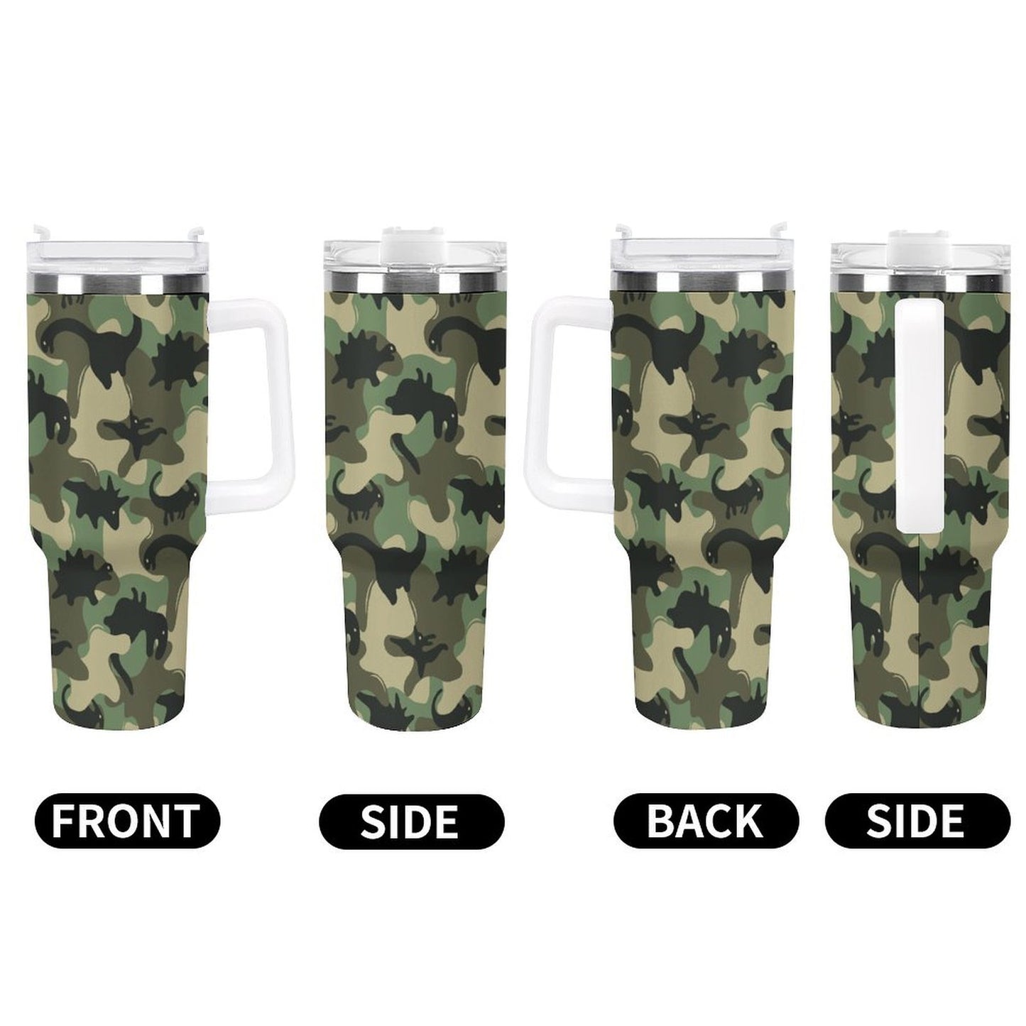 PHDT00490 POD US Local Tumbler 40oz Large Capacity Car Cup Green Dinosaur