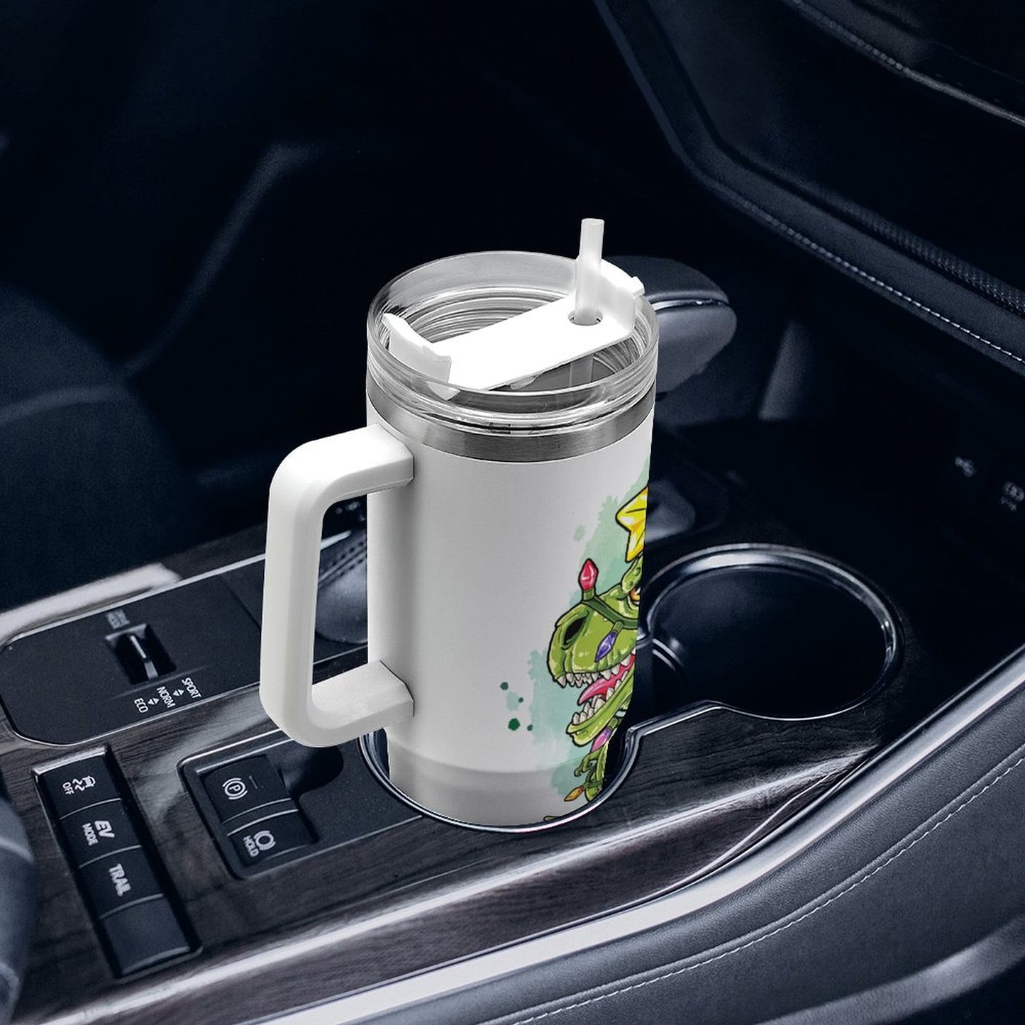 PHDT00207 POD US Local Tumbler 40 oz Large Capacity Car Cup Dinosaurs, Lights, Christmas