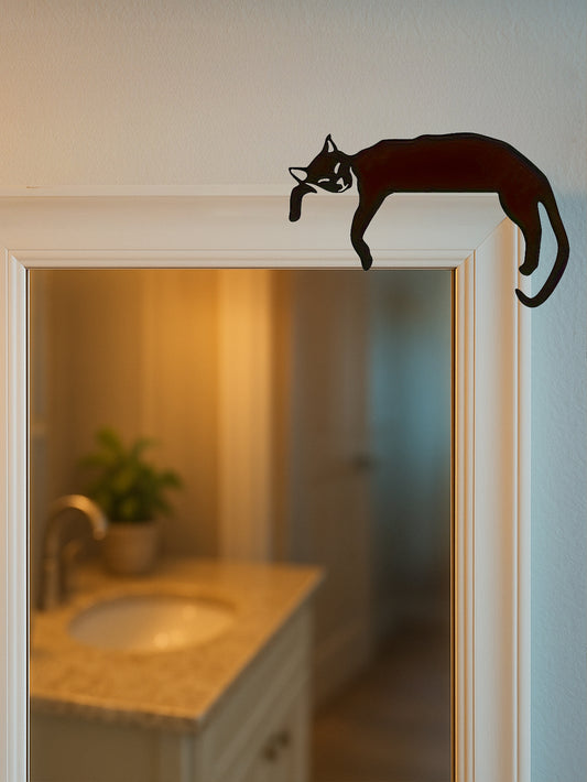 US Local CIFbuy Black Cat Silhouette Wall Art: Elegant Hanging Decor For Living Rooms & Bedrooms, Perfect Halloween & Christmas Door Top Ornament, Hanging Ornaments, Indoor Festive Decor, Stylish Wall Pieces W