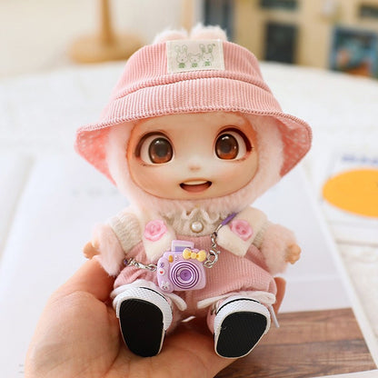 US Local 5PCS-Set Cute Hat Shoes Doll Clothes Outfit Set For LABUBU 15CM-17CM Doll, Adorable Dress Up Accessories For Doll - Dolls Not Included