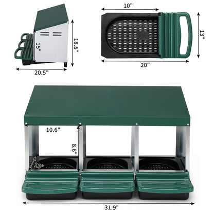 US Local 3-compartment Chicken Feeding Trough