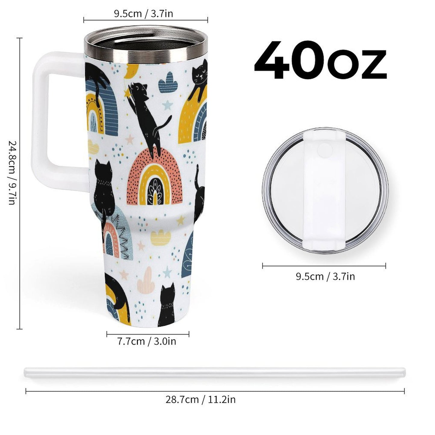 PHDT00244 POD US Local Tumbler 40 oz Large Capacity Car Cup Cat