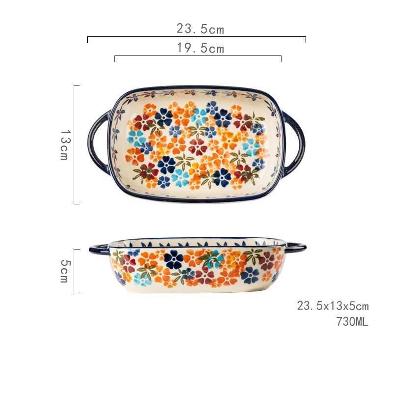 Ceramic Bowl With Special Handle For Oven And Microwave Oven