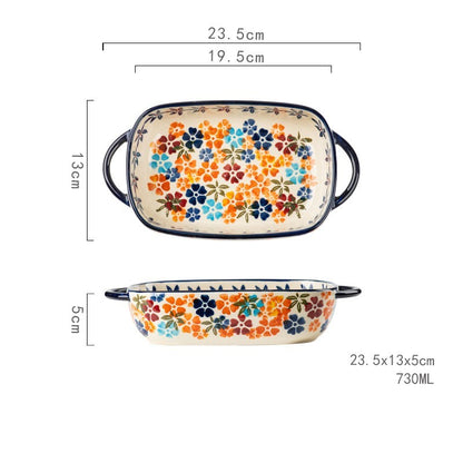 Ceramic Bowl With Special Handle For Oven And Microwave Oven