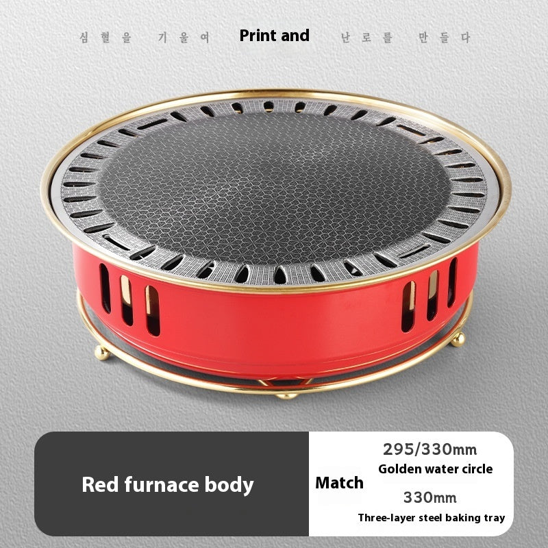 Household Carbon Commercial Round Barbecue Oven