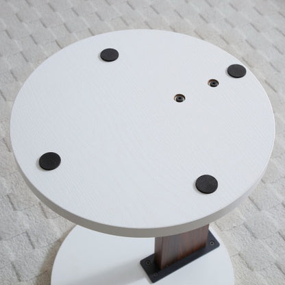 US Local C-Shaped End Table, Small Side Table For Couch, Sofa Table With Wood Frame For Living Room, Bedroom, Bedside, Rustic