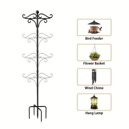 US Local Adjustable Height Rust-resistant Heavy-duty Shepherd Hooks, Bird Feeder Poles, Outdoor Garden Stakes, For Hummingbird Feeders, Plant Baskets, Hanging Outdoor Solar Lights, Lanterns