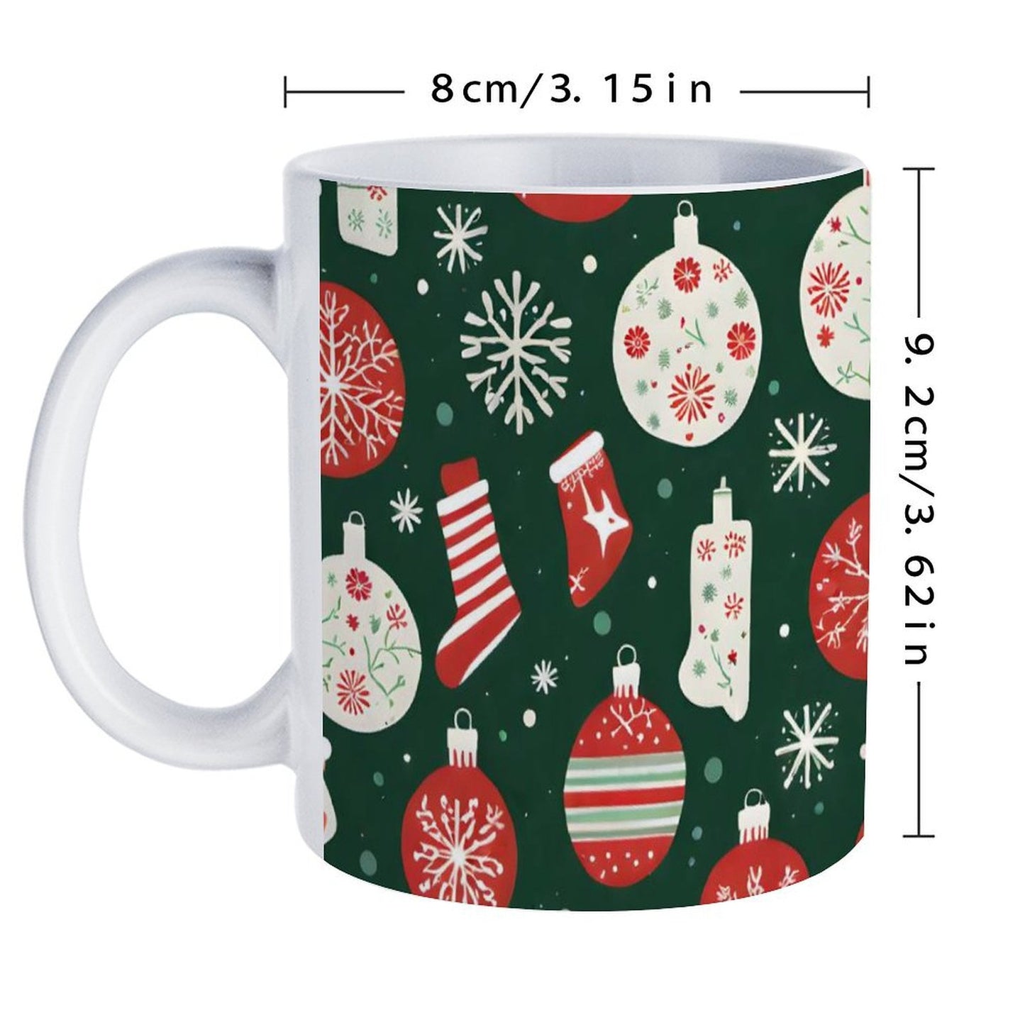POD US Local White mug with full print, Christmas Lights 0091